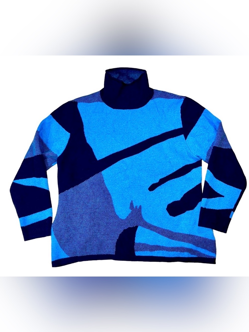 ORANGE FASHION VILLAGE | Abstract Knit Sweater | Turtleneck Pullover | Statement